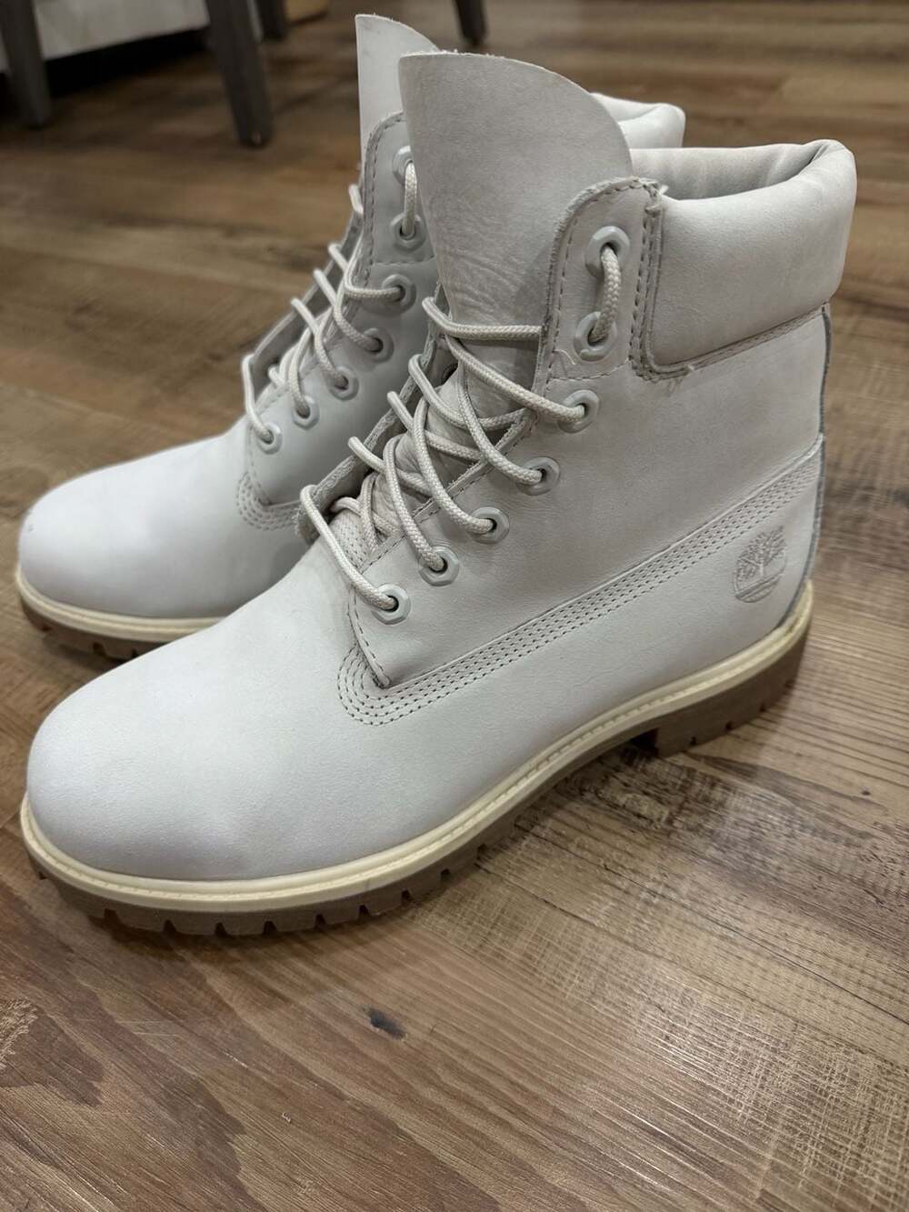 Timberland 6-Inch Premium Waterproof Boots Light Grey Womens 9.5